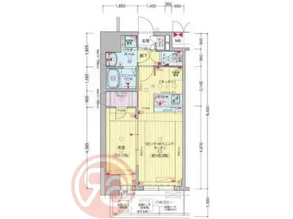 プレサンス大国町ラヴェニール(1LDK/8階)の間取り写真