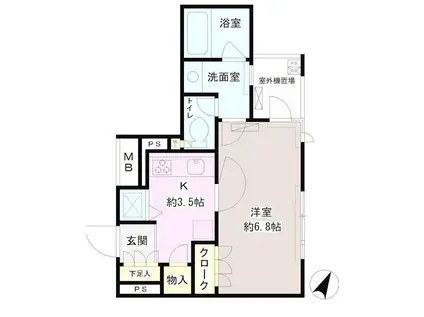 パティオス11番街(1K/3階)の間取り写真