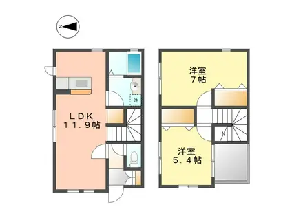 アヴェニール クレエ(2LDK/1階)の間取り写真
