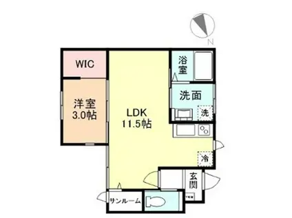 FELICE久方II(1LDK/1階)の間取り写真