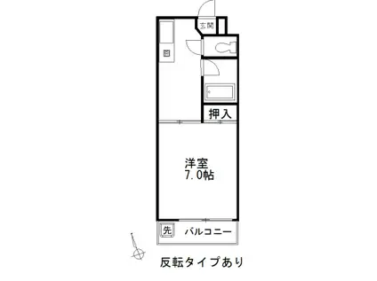 Kハイツ(1K/1階)の間取り写真