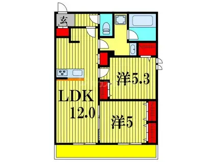 チャコールM(2LDK/1階)の間取り写真