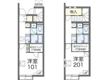 レオネクストSNOWDROP(1K/2階)の間取り写真