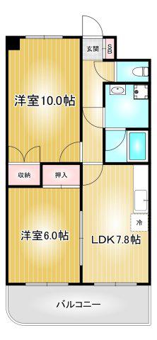 イエローハウス栄(2DK/8階)の間取り写真