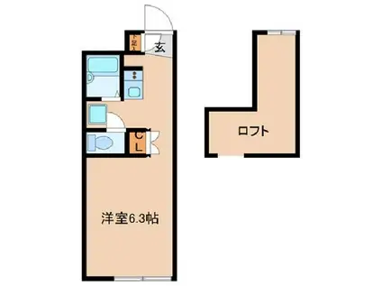 レオパレスビューテラス太白(1K/1階)の間取り写真