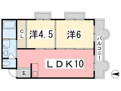 メゾン手柄(2LDK/1階)の間取り写真