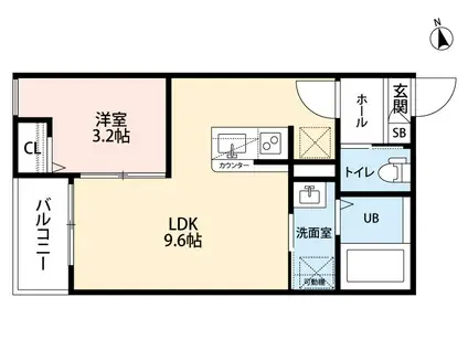 CRASTINE上飯田東町4丁目(1LDK/3階)の間取り写真