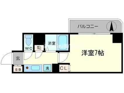 VERGER ZENSHIN(1K/5階)の間取り写真