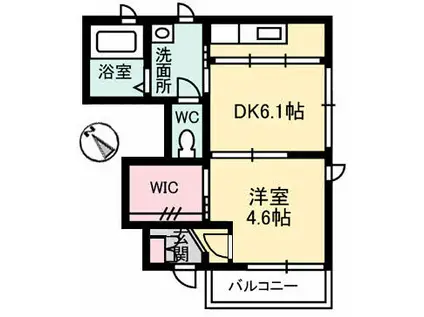 レジーナ(1DK/1階)の間取り写真