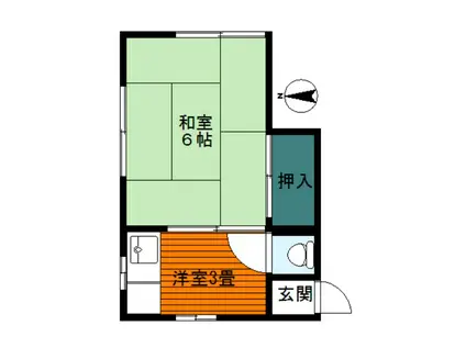 椎の木荘(1K/1階)の間取り写真