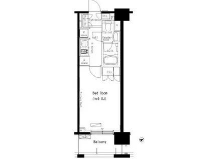パークアクシス西船橋本郷町(1K/4階)の間取り写真