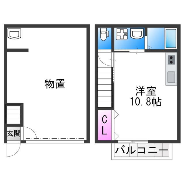 GAZZELE STYLE 西住之江(ワンルーム/1階)の間取り写真