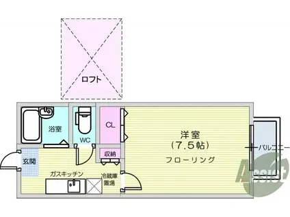アーバン台原(1K/2階)の間取り写真