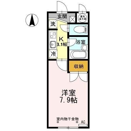 シティオ岩倉(1K/1階)の間取り写真