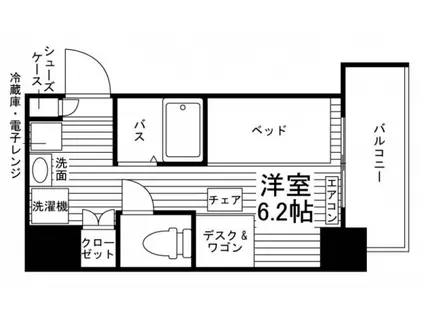 学生会館 CAMPUS TERRACE SUGAMO(ワンルーム/2階)の間取り写真