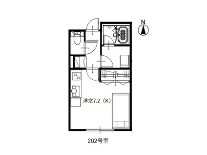 プティ・グラン明道(ワンルーム/2階)の間取り写真