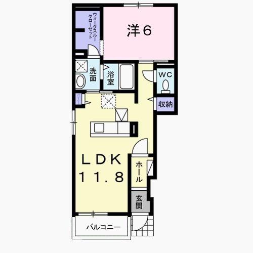 ニューストーン・スリー(1LDK/1階)の間取り写真