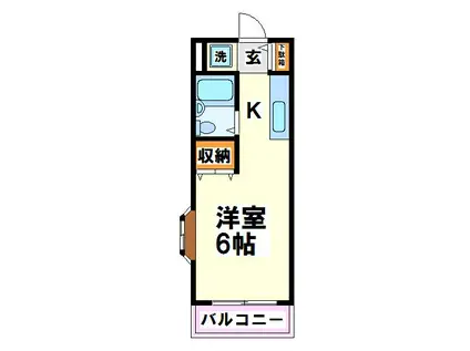 フルール武蔵野I 弊社管理物件(1K/2階)の間取り写真