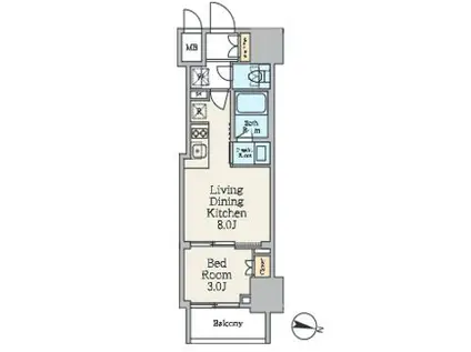 クレストコート池上(1LDK/5階)の間取り写真