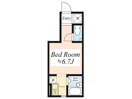 ブライトアース巣鴨(ワンルーム/1階)の間取り写真