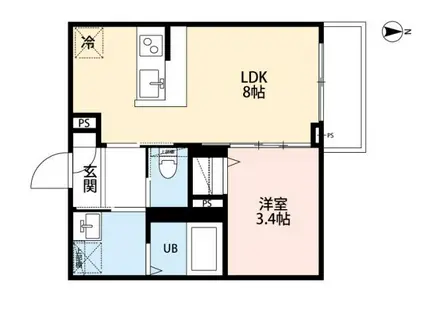 ROBOT HOME 西大宮II(1LDK/1階)の間取り写真