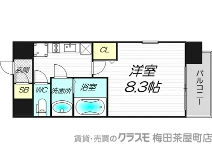 リッツ新大阪(1K/10階)の間取り写真