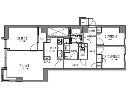 インプルーブ西早稲田(3LDK/1階)の間取り写真