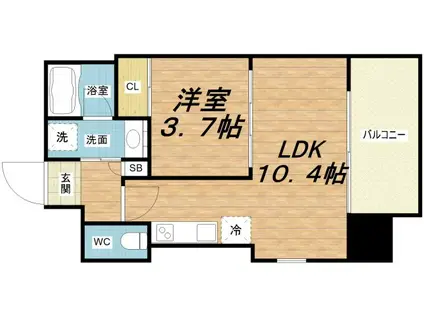 プレジオ弁天町(1LDK/10階)の間取り写真