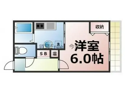 ラ・フォンテ今里(ワンルーム/2階)の間取り写真