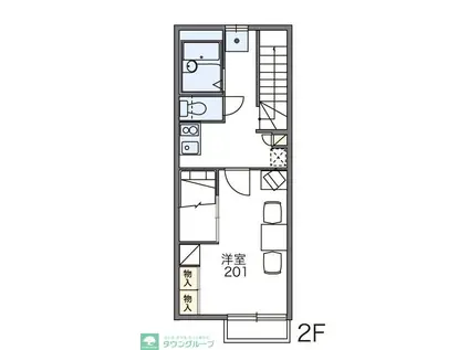 レオパレスクレスト石原(1K/2階)の間取り写真