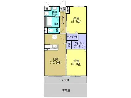 サンステイト(2LDK/1階)の間取り写真