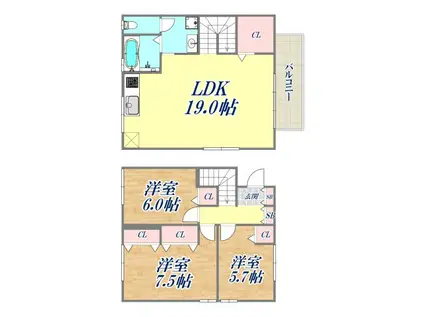 ラ プロヴァンスG棟(3LDK/1階)の間取り写真