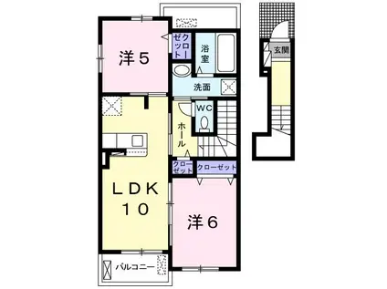 サンリット I(2LDK/2階)の間取り写真