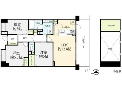 ライオンズマンション荒川遊園アクアステージ(3LDK/9階)の間取り写真