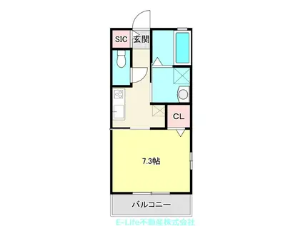 T.MレジデンスIII(1K/2階)の間取り写真