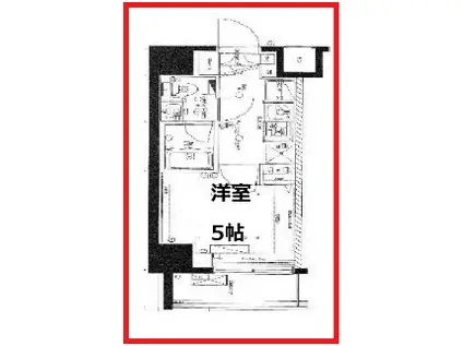 アゼスト北千住(1K/5階)の間取り写真