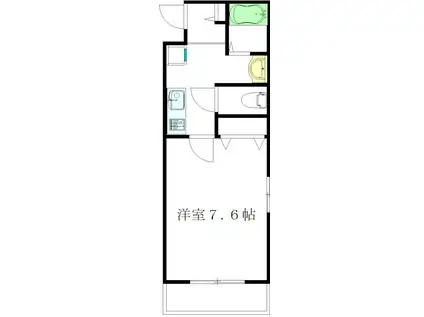 ハイム弁天(1K/3階)の間取り写真