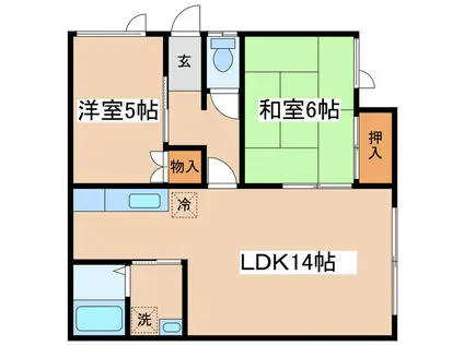 グリーンヒル88(2LDK/2階)の間取り写真