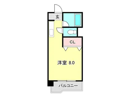 エレガンスコーポクスノセ(ワンルーム/4階)の間取り写真