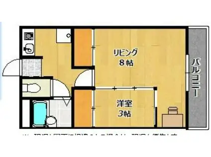 ラフェスタ加東(1LK/2階)の間取り写真