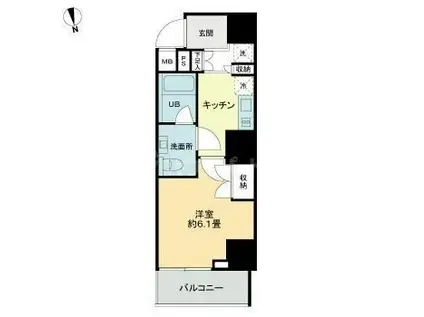 VIOR文京関口(1K/3階)の間取り写真