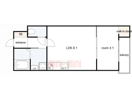 S-FLATさくら夙川(1LDK/1階)の間取り写真