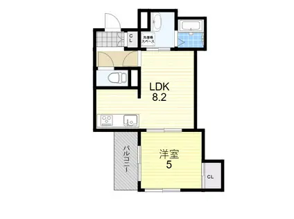 ラモーナ玉出東3(1LDK/3階)の間取り写真