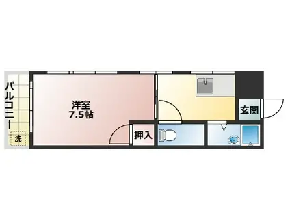 エクセレント櫛原(1K/1階)の間取り写真