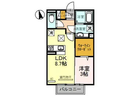 D-ROOM園部(1LDK/2階)の間取り写真