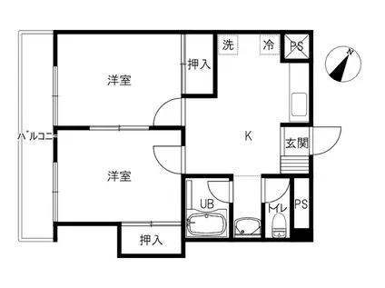 メイプルストリート(2K/3階)の間取り写真