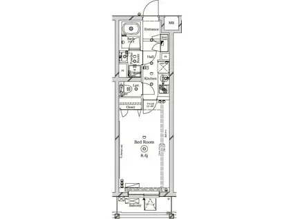 ラフィスタ東武練馬(1K/3階)の間取り写真