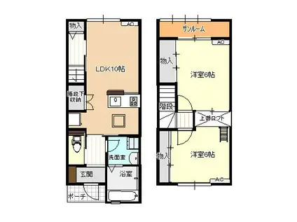 ファイン下冨居(2LDK/1階)の間取り写真