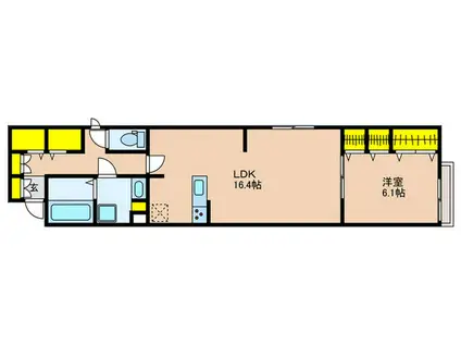 八王子市片倉町計画(1LDK/1階)の間取り写真