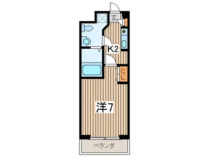 サザンクロス(1K/2階)の間取り写真